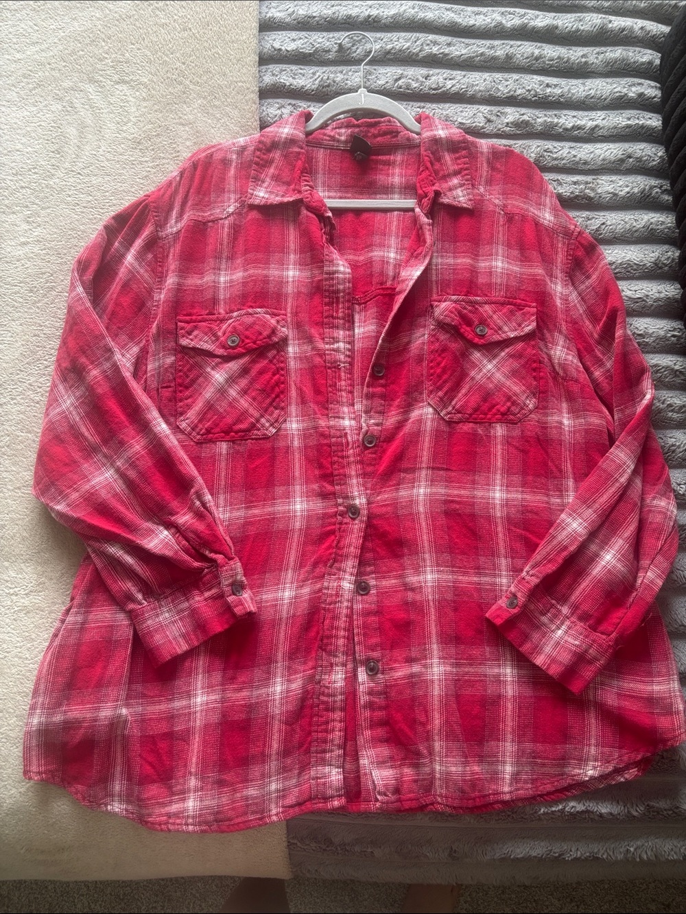 wild fable Red Plaid Button-Up Shirt